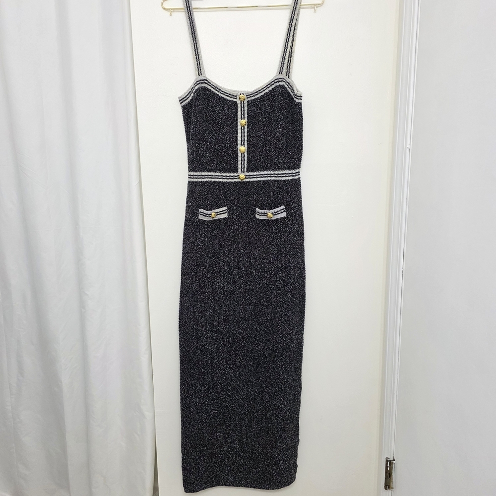 SAYLOR Black Maxi Dress with Gold Details